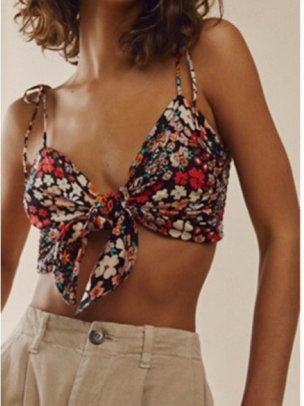 Floral Tie-Front Crop Top | Free People